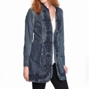 Live A Little Denim Embroidered Long Size Small